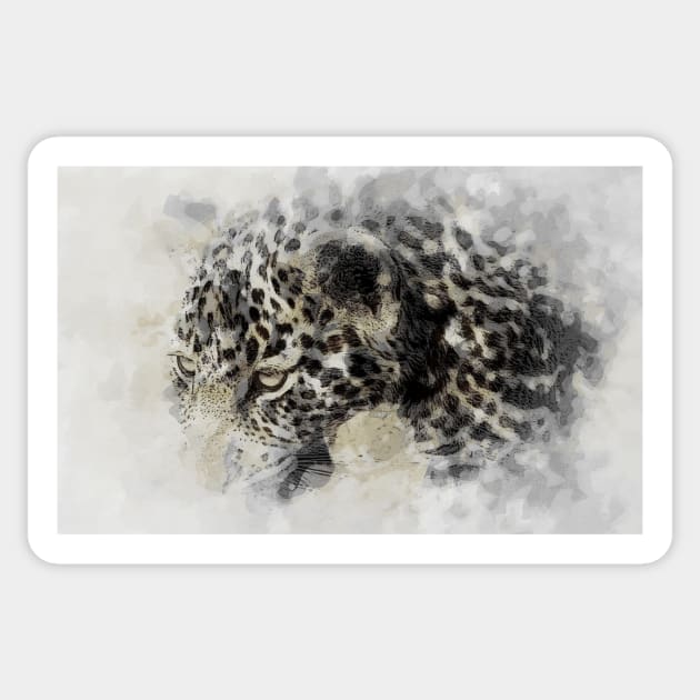 Leopard cub Sticker by johnwebbstock